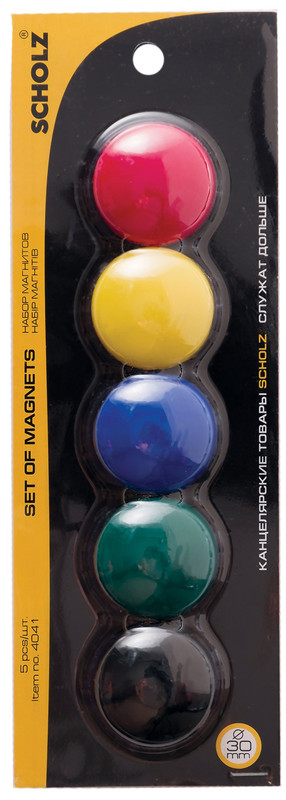 Комплект магнітів SCHOLZ (4041SCH), 30 мм., 5 шт., асорті